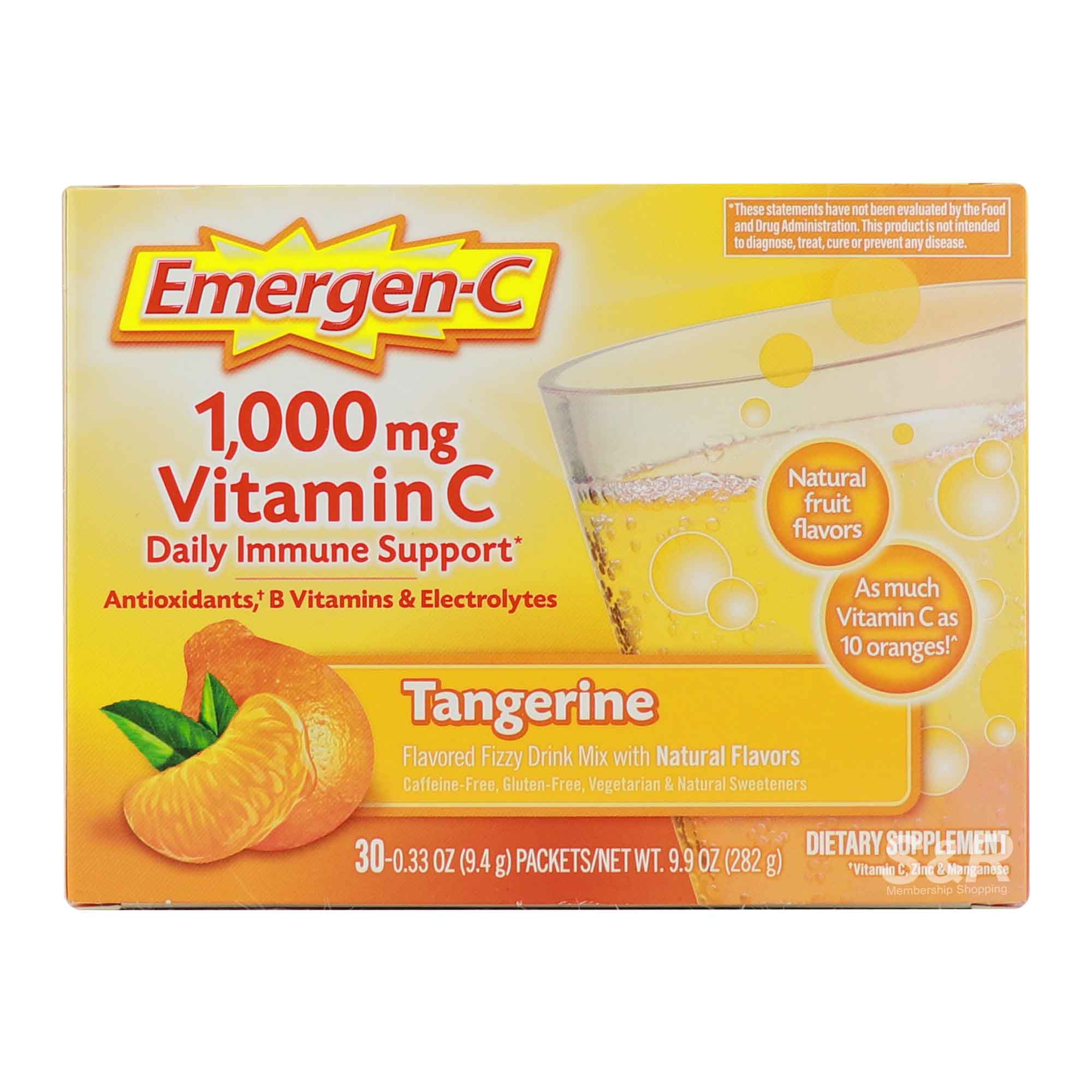 Emergen-C 1000mg Vitamin C Daily Immune Support Dietary Supplement 30pcs Emergen-C 1000mg Vitamin C Daily Immune Support Dietary Supplement 30pcs